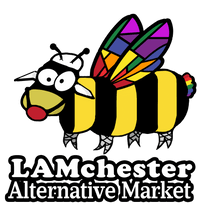 Lamchester Logo (Bee-Sheep cross wearing ball gag, stockings and rainbow tail)